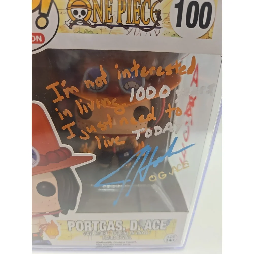 Funko Pop! One Piece Portgas D. Ace 100 Original Release Auto Jesse Hooker‎
